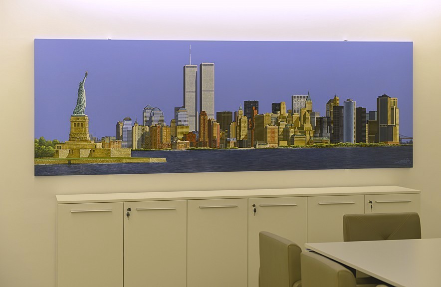 monumentaal schilderij van Manhattan skyline
